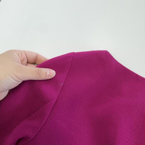 Harper Rose Dress Womens 4 Magenta Fit & Flare 3/4 Sleeve Pleated Exposed Zip - Picture 9 of 9